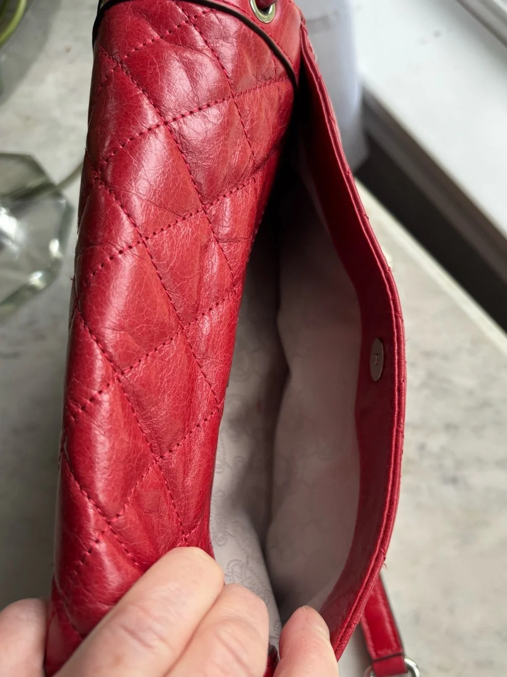 Michael Kors Red Quilted Chain-Shoulder Bag